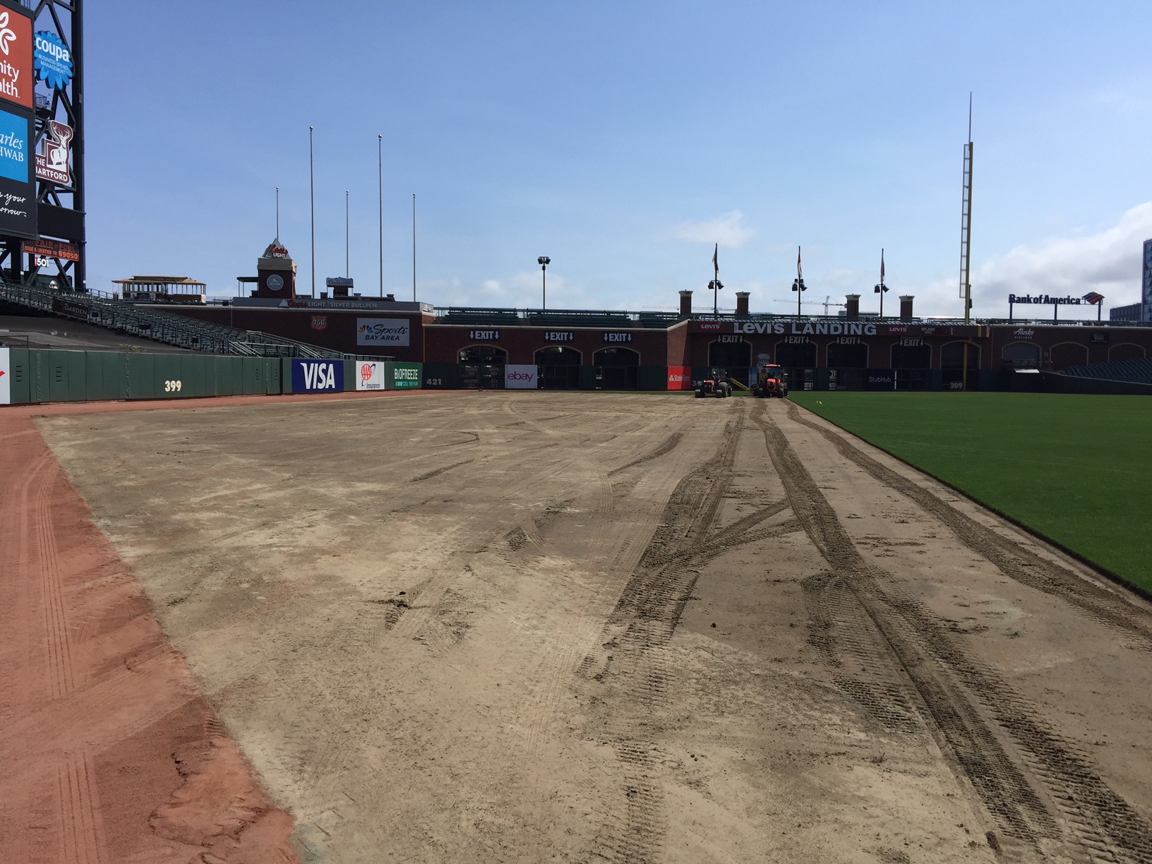 Oracle Park — Levi's Landing outfield turf renovation